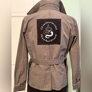 Vintage Old Navy Gray Jacket with Snake Patch size Large